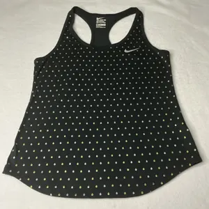 Nike‎ Dri-FIT Athletic Cut Racerback Tank Top Black Polka Dot Raindrop Medium thumbnail 1