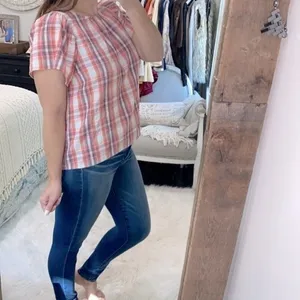 LOFT plaid boho top size medium thumbnail 3