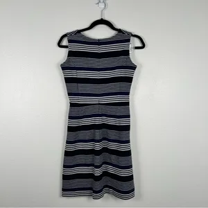 MADEWELL Striped Gallerist Pointe V Neck‎ Stripes Dress Blue Sz XS thumbnail 8