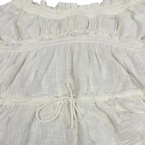 Free People Peasant Top S Ivory Cotton Gauze Off Shoulder Bell Sleeve Boho thumbnail 6
