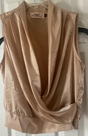Stella Satin Sleeveless Top, Size L, $22, B53 Gold Size L thumbnail 1