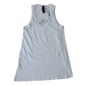 Bobi LA Tank Top White NEW Cotton Small Classic Prep Casual Jeans thumbnail 2