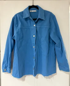 Zara Blue Denim Jacket thumbnail 1
