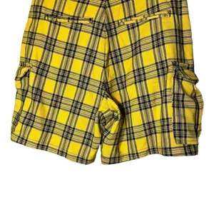 Hot Topic Yellow Plaid Cargo Bermuda Shorts‎ thumbnail 7