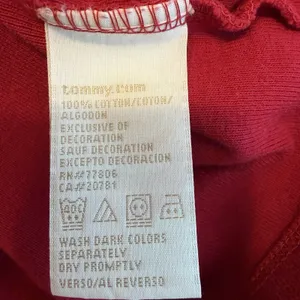 Tommy Hilfiger Sz LG Women's Y2K Tee 90s '05 Red Preppy Academia‎ Collegiate EUC thumbnail 5