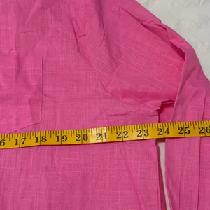 Women's Long Sleeve Button Up Gauze Pink Tunic Top Size Large #260394 thumbnail 4