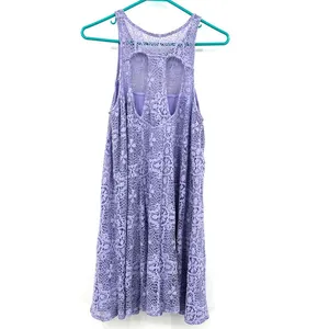 Free People size small purple lace sleeveless dress with cutout on‎ back lined thumbnail 2