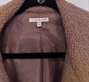 Kate & Sam Camel Faux Shearling Teddy Coat (Large) | Cozy Chic Neutral Staple thumbnail 3
