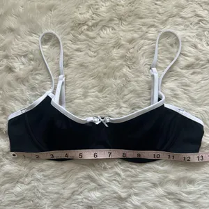 Pink By Frankies Bikinis Buttercup Bikini Top Swim Top Black White S thumbnail 8