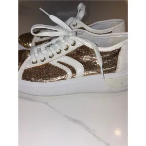 GEOX gold glitter leather sneakers 8 thumbnail 6