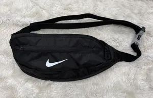 Nike Black Waist Fanny Pack with White Swoosh Logo Running bag thumbnail 1
