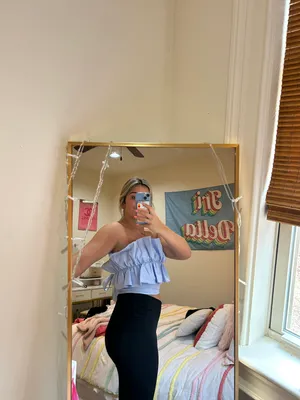 DO+BE Baby Blue Ruffle Top thumbnail 4