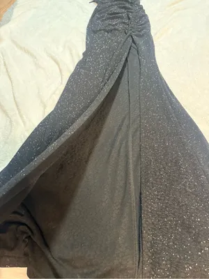 Lovely Day Black Sparkle Strapless Evening Gown thumbnail 3