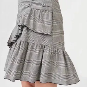 Club monoco ruffle tiered black plaid mini skirt size‎ 2 thumbnail 2