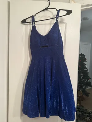 Shimmer navy blue dress Size 0 thumbnail 2