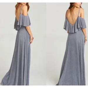 NWT Show‎ Me Your Mumu Renee Ruffle Maxi Dress in Dancing Queen Shine Smoke thumbnail 3