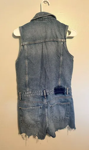 Zara Denim Romper thumbnail 10