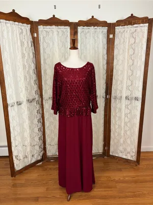 Beautiful Grace Karin Burgundy Mother of the Bride Gown thumbnail 3