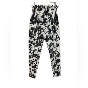 Bassike Womens Pants Motley Marble Print Paperbag Waist Drop Crotch Harem Size 1 thumbnail 4