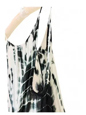 Elan Woman’s Boho White/Black Tie Dye Cold Shoulder Peek-A-Boo Blouse Top Size M thumbnail 9