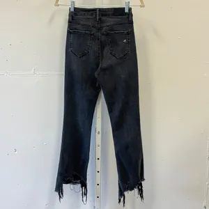 Hidden LA Jeans Gray High Rise Distressed Frayed Hem Button Fly Cropped Jeans 25 thumbnail 2