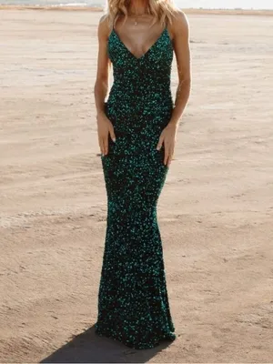 Baltic Born Valdez Sequin Maxi Dress in Topaz thumbnail 3