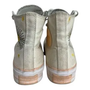 Converse Chuck Taylor All Star Lift High White Sun & Cloud Embroidered Shoes 9 thumbnail 6