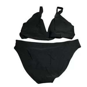 Aerie Bikini Set Hipster Brief Triangle V Neck Removable Cups Black XXL thumbnail 2