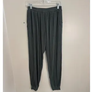 Alo Yoga Super Soft Ribbed Jogger Sweatpants Forest Green Grey Lounge Pants thumbnail 3