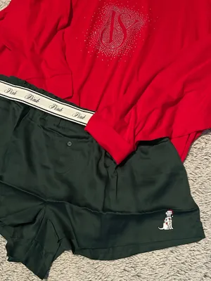 Victoria’s Secret long sleeve and shorts pajama set size XL thumbnail 2
