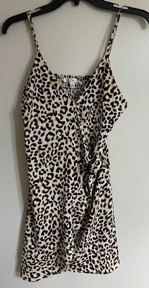 Women's Love Tree Leopard Print Strappy Sleeve Summer Slip Dress Size Large‎ thumbnail 1