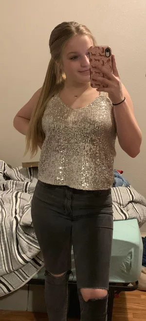 Sequin Tank Top Gold thumbnail 1
