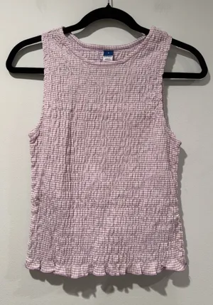 NEW Old Navy Smocked Top Women Small Cottage Prairie Vacation Travel Lightweight thumbnail 1