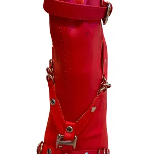 NWOT Dolls Kill Public Desire Red Vegan Leather Stiletto Ankle Booties Size 6 thumbnail 7