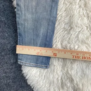AMERICAN EAGLE LIGHT BLUE DISTRESSED BUTTON FLY BOY JEAN DENIM MID RISE thumbnail 7