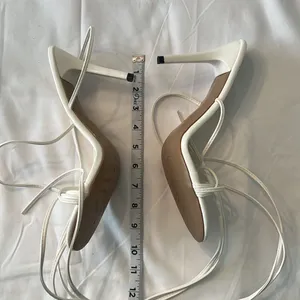 NWT White Strappy Sandals no size on sandals see size chart and measurements thumbnail 7