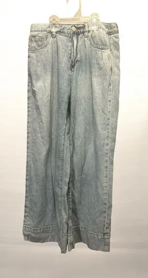 Habitual High Rise Wide Leg Jeans Size 2 Light Wash Pleated Denim Baggy GUC thumbnail 1