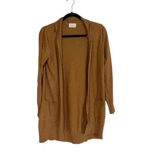 Dreamers Cardigan Sweater Brown M/L‎ Womens Open Front Long Sleeve Knit T1992 thumbnail 2