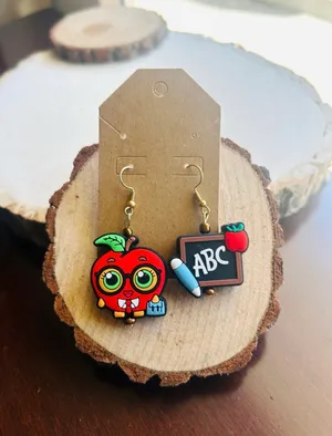 Back to School Teacher Earrings | Apple ABC Dangle Earrings | Teacher Gift thumbnail 2