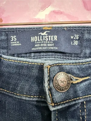 Hollister Deep Blue High-Rise Flare Jeans thumbnail 6