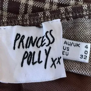 Princess Polly Brown Plaid Checkered Halter Crop Top & Bell Bottom Pants Set 0 thumbnail 5