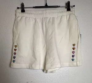Roller Rabbit Target White Disco Heart Sweatshorts Small NWT thumbnail 1
