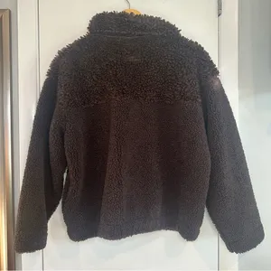 Abercrombie & Fitch Mixed Texture Sherpa Fleece Bomber Jacket. Brown. Large. thumbnail 5
