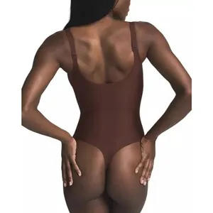 Skims Body Plunge unlined Bodysuit medium Cocoa New with tags thumbnail 3