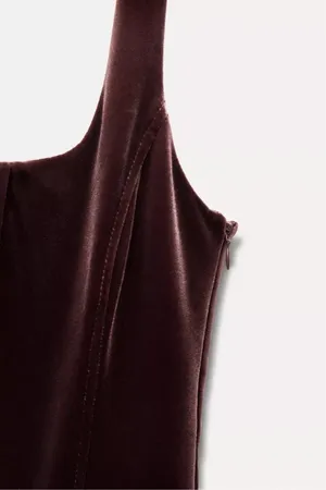 Zara Dress mini corset Velvet in Rich Purple Wedding party coctail thumbnail 17