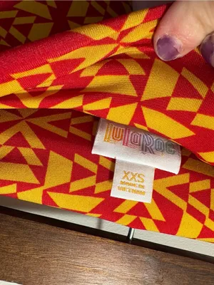 LuLaRoe Red & Mustard Geometric Print Maxi Skirt XXS Fold Over Waist NWT Boho thumbnail 6