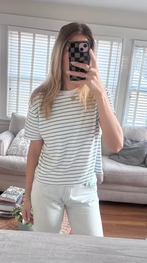Abercrombie & Fitch Soft Collection 100% Cotton T-Shirt Women’s S White & Green thumbnail 1
