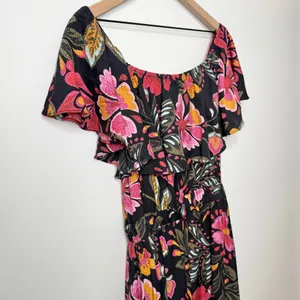 NWT City Chic Floral Print Off The Shoulder Jumpsuit Pink Black Orange Size 14 thumbnail 7
