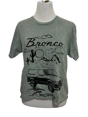5/$30 🎈 Ford bronco small stonewashed cropped tee Green thumbnail 1
