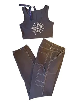 PacSun Women's Dark Brown Skinny Jeans with Contrast Stitching thumbnail 6